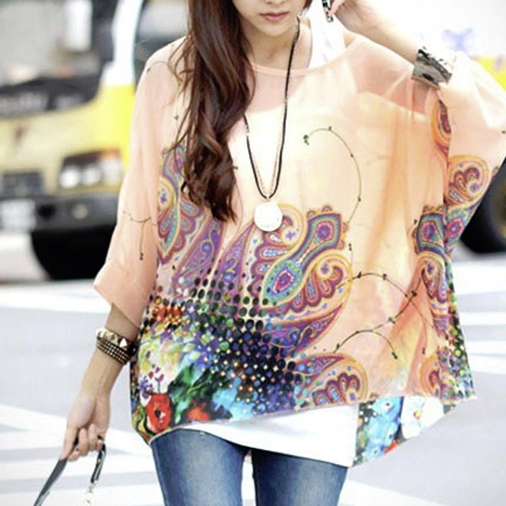 Chiffon-Top mit Paisley-Print für Damen