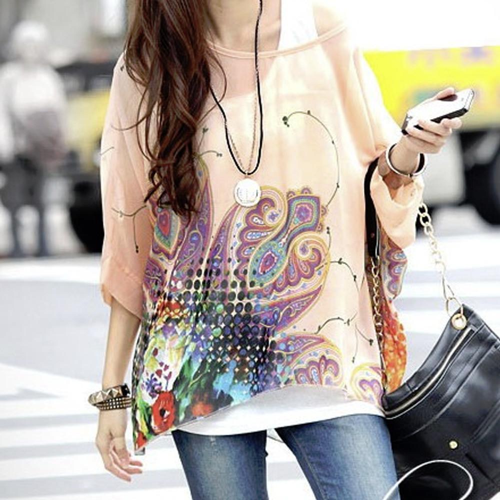 Chiffon-Top mit Paisley-Print für Damen