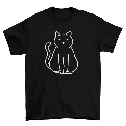 Minimalistisches Katzen-T-Shirt